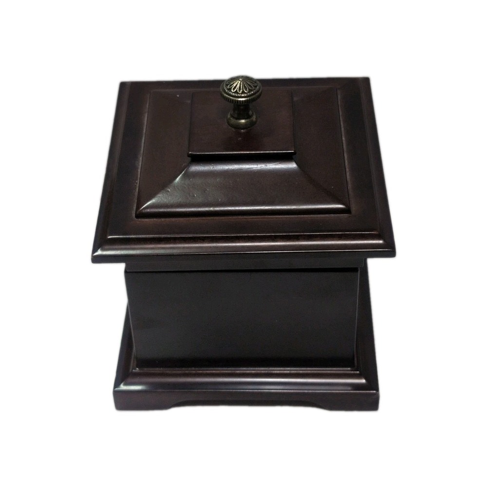 Bombay Company Musical Jewelry Ring Box Mahogany Wood Green Velvet Lined Vintage - Picture 3 of 13
